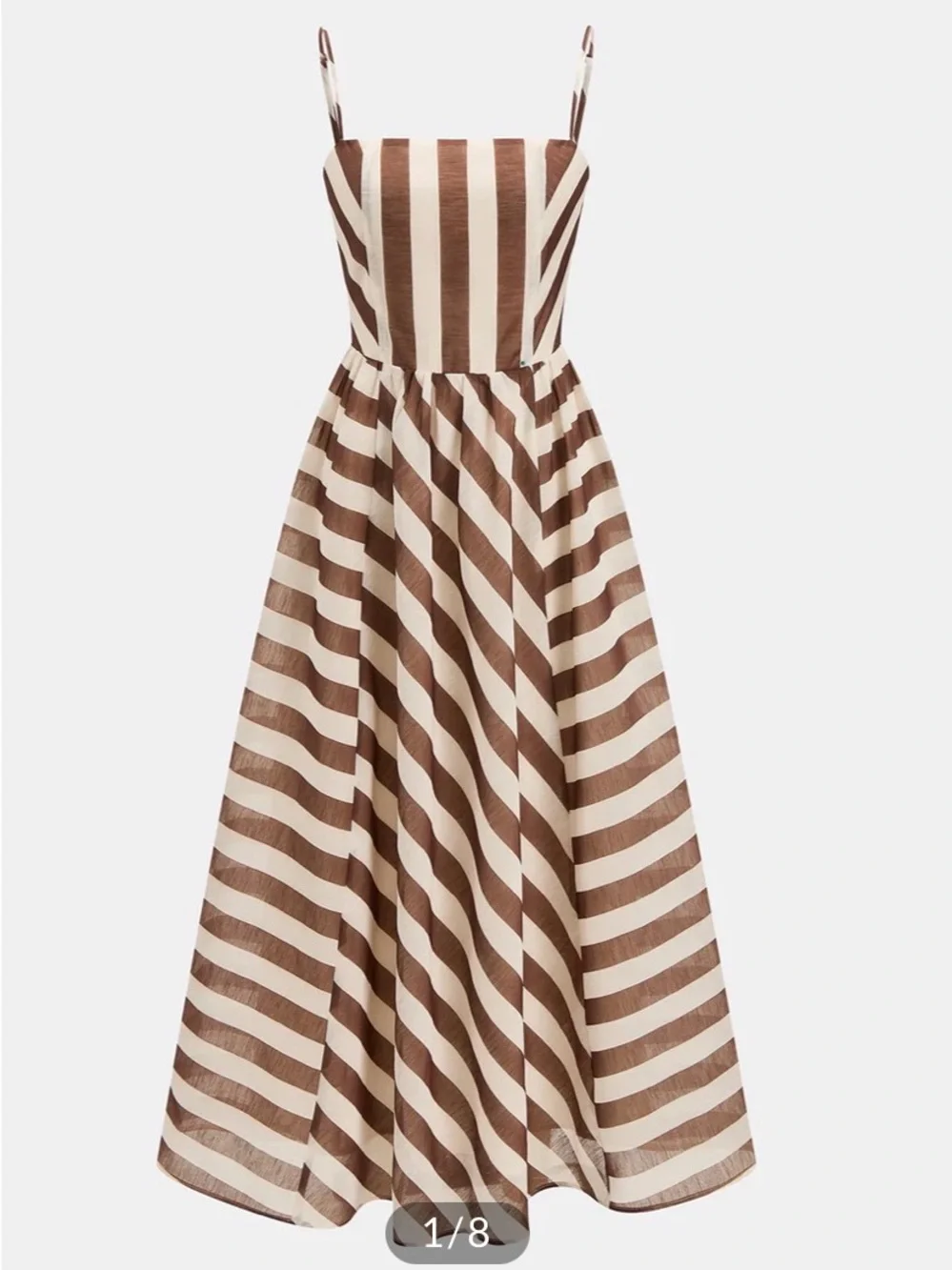 Commense Striped Organza Cami Maxi Dress - Picture 1 of 7